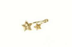 14K Yellow Gold Diamond Black Opal Inlay Star Loop Statement Pendant