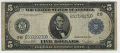 Series of 1914 Large Size $5 Federal Reserve Note (2-B)