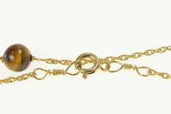 14K Yellow Gold Tiger's Eye Beaded Retro Statement Necklace