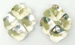Vintage Carol Felley Sterling Hibiscus Earrings, 1985