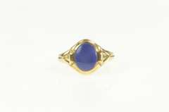 10K Yellow Gold Retro Synthetic Blue Star Sapphire Ring