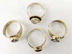 4 Sterling Silver Gemstone Rings