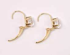 Delightful CZ Drop Earrings in 14K Yellow Gold