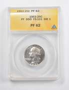 PF62 1953 Washington Quarter PF DDO FS-101 Die 1 ANACS