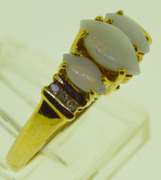10KT Yellow Gold Opal Color Stones Ring