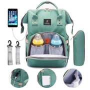 Waterproof Mummy Baby Diaper Backpack w/ USB Interface