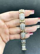 NEW UNUSUAL MENS 10KT GOLD DIAMOND BRACELET