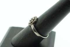 Pretty Sterling Silver Diamond Cluster Ring