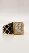 Men's 14kt Solid Yellow Gold, Onyx, & CZ Ring