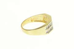 14K Yellow Gold 1.00 Ctw Tiered Squared Diamond Statement Ring