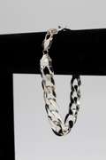 .925 Italian Sterling Silver 14.5mm Curb Link Chain Necklace 9.5 Inches