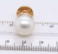 Fantastic 18kt Yellow Gold 12.5mm South Sea Pearl Stud Earrings