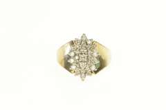 14K Yellow Gold 0.84 Ctw Marquise Diamond Cluster Bypass Ring