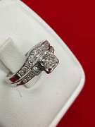 18K WHITE GOLD LADIES DIAMOND WEDDING SET