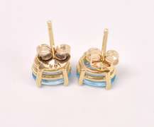 Amazing Topaz Stud Earrings in 14K Yellow Gold