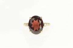 14K Yellow Gold 7.07 Ctw Oval Garnet Diamond Accent Cocktail Ring