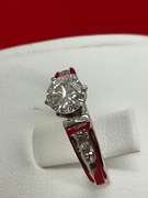 CERTIFIED LADIES PLATINUM AND DIAMOND RING