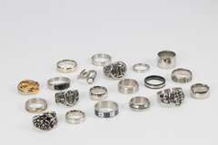 316L Stainless Steel Ring Set Various Styles & Styles (20 Ring Lot)