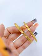 Set of 2x 22kt Solid Yellow Gold Bangle Bracelets