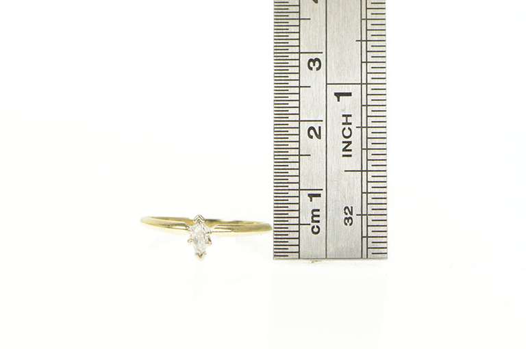 10K Yellow Gold 0.14 Ct Marquise Diamond Classic Engagement Ring