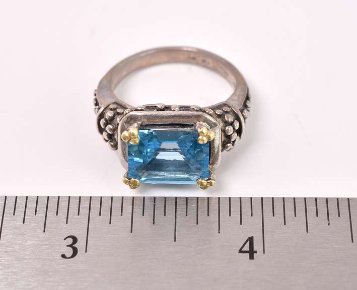 Blue Sapphire Set In Sterling Ring