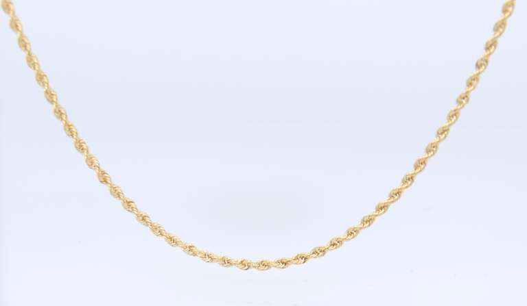 Popular Yellow Gold Rope Chain Necklace