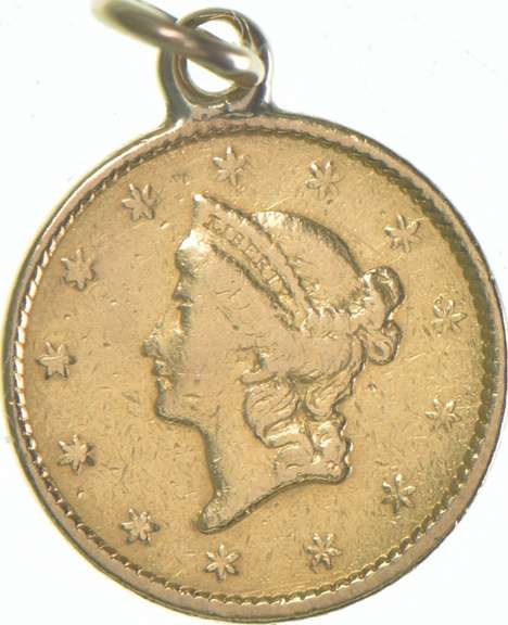 $1 US Coin Liberty Head Gold Dollar Piece Engraved Love Token Pendant