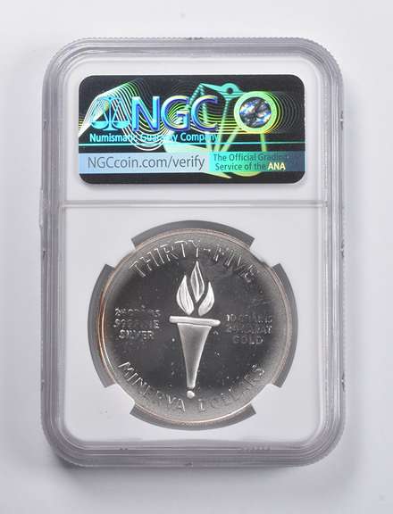 MS67 1973 Bust Of Minerva $35 10 Grains Gold 24 Grams Silver FNGC