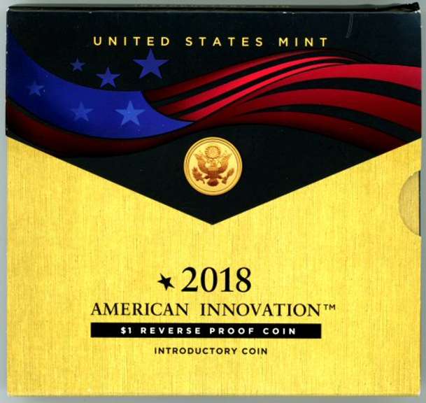2018 Reverse Proof American Innovation Dollar in Mint Box