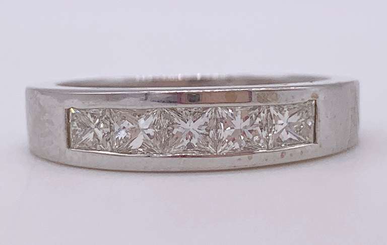 14kt Solid White Gold & Diamond Band