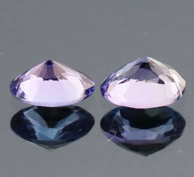 Vivid 2.09ct violet blue Tanzanite pair