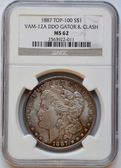 1887 Top 100 Vam 12A DDO Gator &Clash MS 62 Morgan