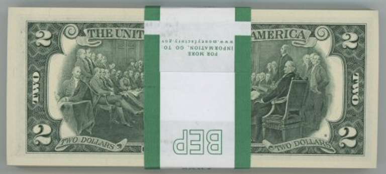 Gem CU $200 Pack of Series of 2017-A $2 Bills in Sequence (B)