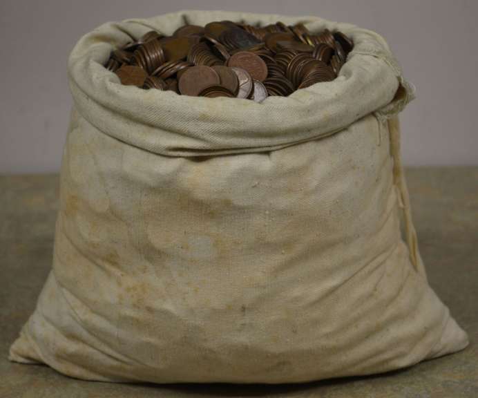 Bag Of 5,000 Wheat Cents From Estate