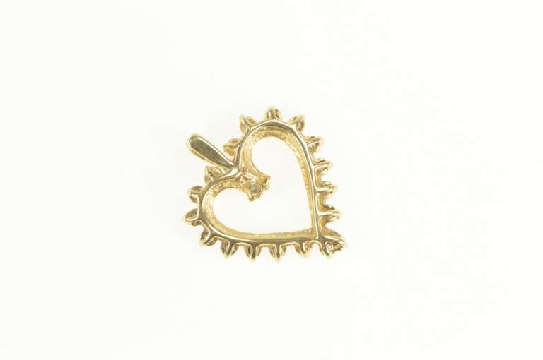 10K Yellow Gold 0.26 Ctw Diamond Inset Classic Heart Love Pendant