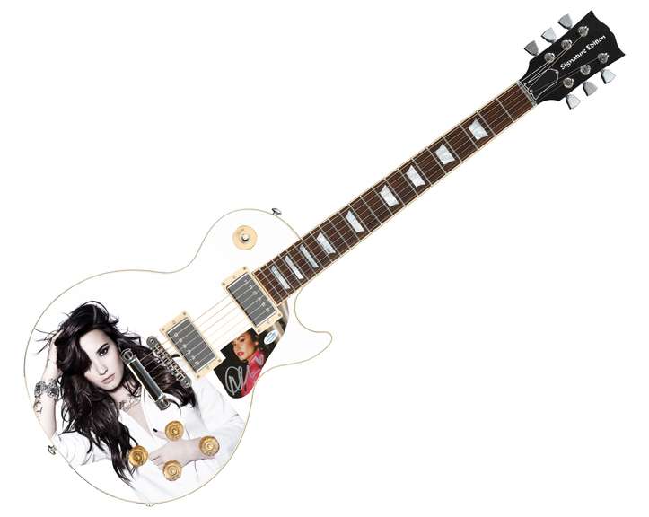 Demi Lovato Autographed Gibson Les Paul Photo Graphics Guitar ACOA