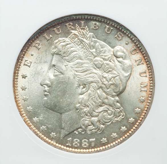 Exceptional BU 1887 New Orleans Minted Morgan Silver Dollar Nice Edge Toning!