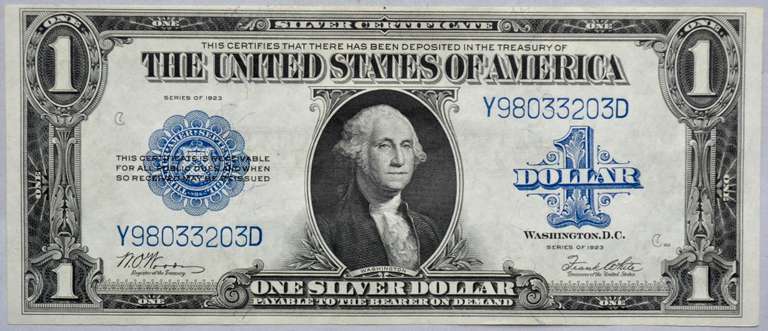 Series 1923 $1 Choice CU Silver Certificate Fr238