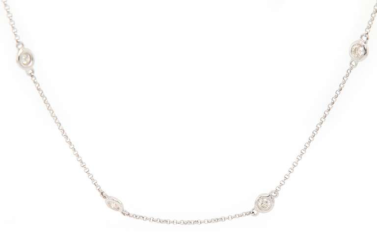Dazzling 0.60ctw Round Diamond Ten Station Necklace