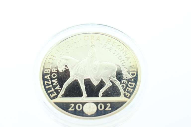 Five Pounds .925 sterling silver coin. The queen's golden jubilee