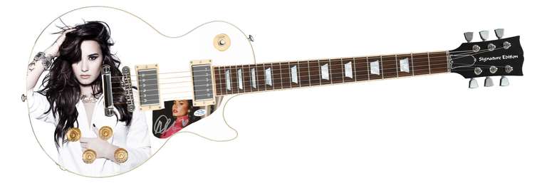 Demi Lovato Autographed Gibson Les Paul Photo Graphics Guitar ACOA