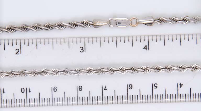 Popular White Gold Rope Chain Necklace