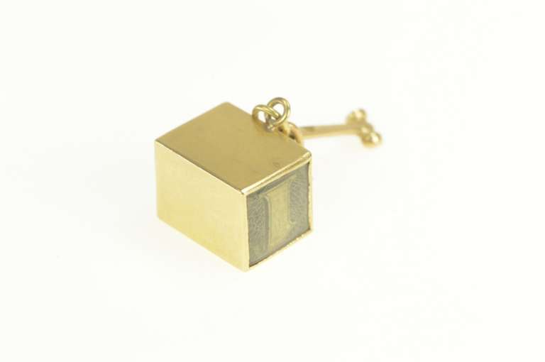 14K Yellow Gold Emergency $1 Dollar Cash Case Box Charm/Pendant