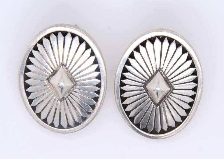 Vintage 925 Sterling Silver Navajo Signed Earrings