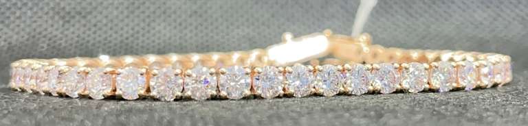 GORGEOUS 8.64CT  LAB GROWN 18K ROSE GOLD DIAMOND TENNIS BRACELET