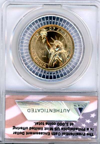 2008 James Monroe Presidential Oath Dollar in ANACS MS67