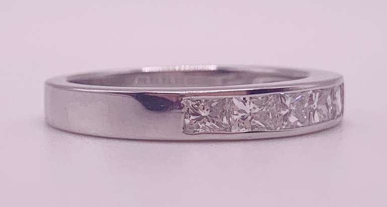 14kt Solid White Gold & Diamond Band