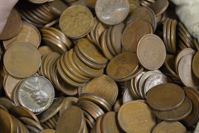 Bag Of 5,000 Wheat Cents From Estate