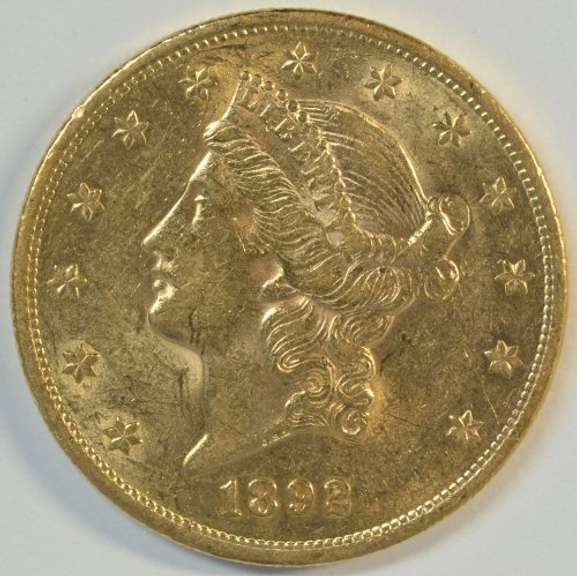Flashy near Mint 1892-S US $20 Liberty Gold Piece. Better date