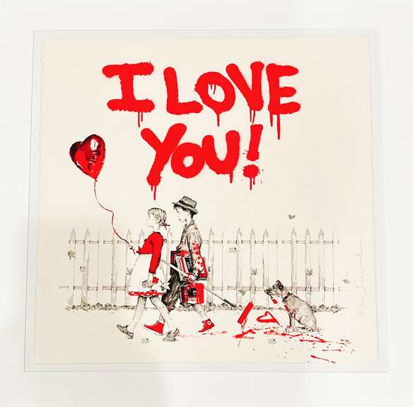 Extremely Rare and Collectable Signed Mr. Brainwash- I Love You